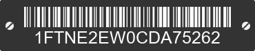 2012 FORD E-250 1FTNE2EW0CDA75262 VIN decoded