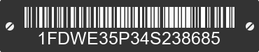 2004 FORD E-350 1FDWE35P34S238685 VIN decoded