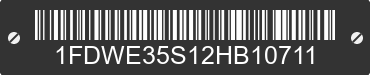 2002 FORD E-350 1FDWE35S12HB10711 VIN decoded