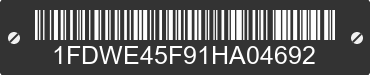 2001 FORD E-450 1FDWE45F91HA04692 VIN decoded
