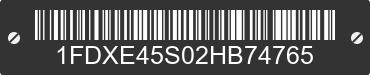2002 FORD E-450 1FDXE45S02HB74765 VIN decoded