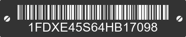 2004 FORD E-450 1FDXE45S64HB17098 VIN decoded