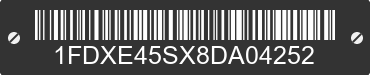 2008 FORD E-450 1FDXE45SX8DA04252 VIN decoded