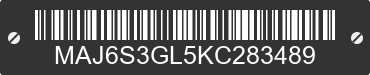 2019 FORD Ecosport MAJ6S3GL5KC283489 VIN decoded