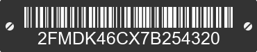 2007 FORD Edge 2FMDK46CX7B254320 VIN decoded