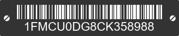 2012 FORD Escape 1FMCU0DG8CK358988 VIN decoded