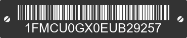 2014 FORD Escape 1FMCU0GX0EUB29257 VIN decoded