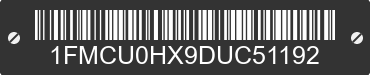 2013 FORD Escape 1FMCU0HX9DUC51192 VIN decoded