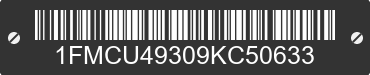 2009 FORD Escape 1FMCU49309KC50633 VIN decoded