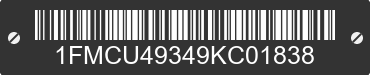 2009 FORD Escape 1FMCU49349KC01838 VIN decoded