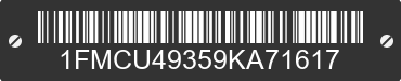 2009 FORD Escape 1FMCU49359KA71617 VIN decoded