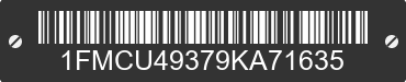 2009 FORD Escape 1FMCU49379KA71635 VIN decoded