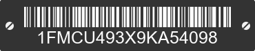 2009 FORD Escape 1FMCU493X9KA54098 VIN decoded