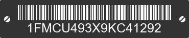 2009 FORD Escape 1FMCU493X9KC41292 VIN decoded