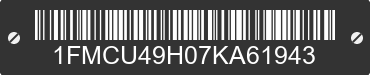 2007 FORD Escape 1FMCU49H07KA61943 VIN decoded