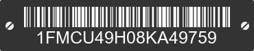 2008 FORD Escape 1FMCU49H08KA49759 VIN decoded