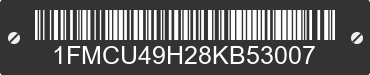 2008 FORD Escape 1FMCU49H28KB53007 VIN decoded