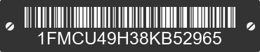 2008 FORD Escape 1FMCU49H38KB52965 VIN decoded