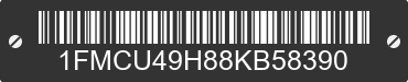 2008 FORD Escape 1FMCU49H88KB58390 VIN decoded
