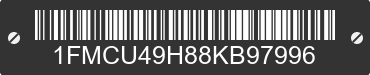 2008 FORD Escape 1FMCU49H88KB97996 VIN decoded