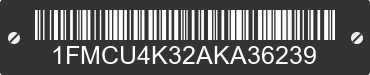 2010 FORD Escape 1FMCU4K32AKA36239 VIN decoded