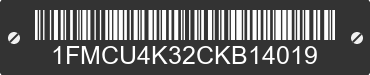 2012 FORD Escape 1FMCU4K32CKB14019 VIN decoded