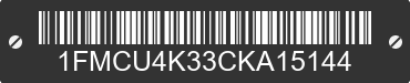2012 FORD Escape 1FMCU4K33CKA15144 VIN decoded