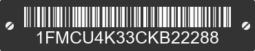 2012 FORD Escape 1FMCU4K33CKB22288 VIN decoded