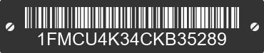 2012 FORD Escape 1FMCU4K34CKB35289 VIN decoded