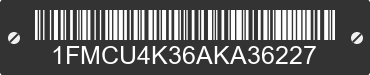 2010 FORD Escape 1FMCU4K36AKA36227 VIN decoded