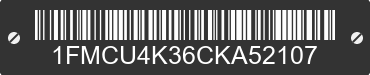 2012 FORD Escape 1FMCU4K36CKA52107 VIN decoded