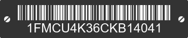 2012 FORD Escape 1FMCU4K36CKB14041 VIN decoded