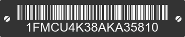 2010 FORD Escape 1FMCU4K38AKA35810 VIN decoded