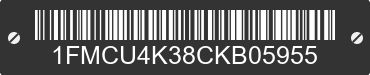 2012 FORD Escape 1FMCU4K38CKB05955 VIN decoded