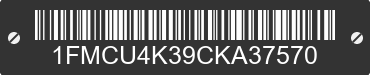 2012 FORD Escape 1FMCU4K39CKA37570 VIN decoded