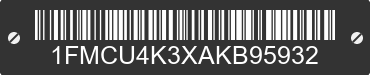 2010 FORD Escape 1FMCU4K3XAKB95932 VIN decoded