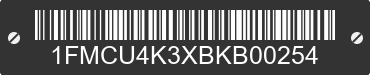 2011 FORD Escape 1FMCU4K3XBKB00254 VIN decoded