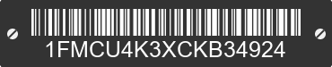 2012 FORD Escape 1FMCU4K3XCKB34924 VIN decoded