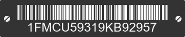 2009 FORD Escape 1FMCU59319KB92957 VIN decoded