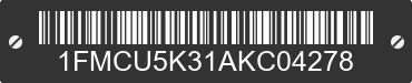 2010 FORD Escape 1FMCU5K31AKC04278 VIN decoded