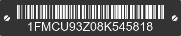 2008 FORD Escape 1FMCU93Z08K545818 VIN decoded