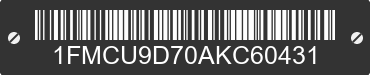 2010 FORD Escape 1FMCU9D70AKC60431 VIN decoded