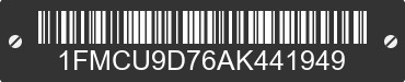 2010 FORD Escape 1FMCU9D76AK441949 VIN decoded