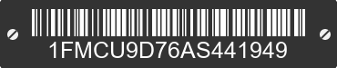 2010 FORD Escape 1FMCU9D76AS441949 VIN decoded