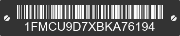 2011 FORD Escape 1FMCU9D7XBKA76194 VIN decoded