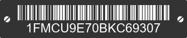 2011 FORD Escape 1FMCU9E70BKC69307 VIN decoded