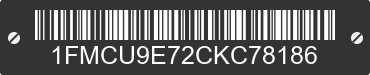 2012 FORD Escape 1FMCU9E72CKC78186 VIN decoded
