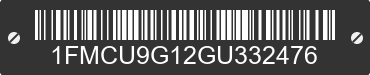 2016 FORD Escape 1FMCU9G12GU332476 VIN decoded