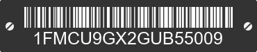 2016 FORD Escape 1FMCU9GX2GUB55009 VIN decoded
