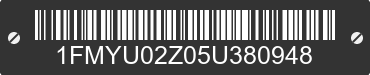 2005 FORD Escape 1FMYU02Z05U380948 VIN decoded
